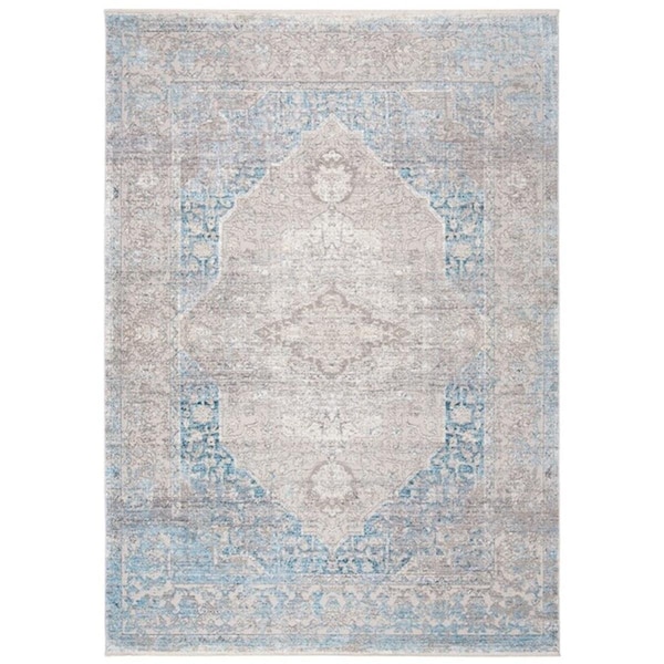 Safavieh 5 x 8 ft. Dream 401F Power Loomed Rectangle Area Rug Grey & Aqua DRM401F-5 - main